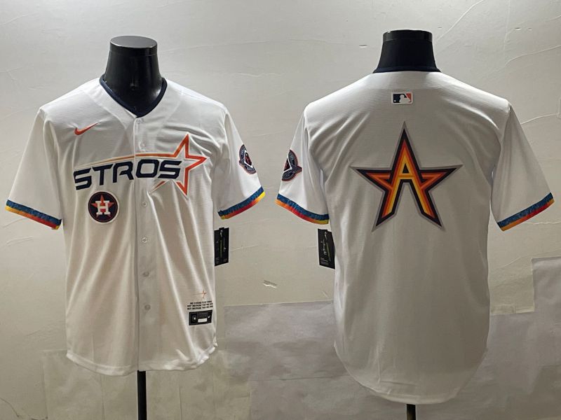 Men Houston Astros Blank White Fourth generation Joint Name 2025 Nike MLB Jersey style 8